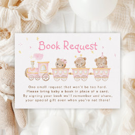 Tarjeta De Recepción Solicitud de Baby Shower de Bear Pink Train