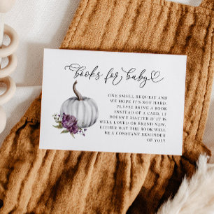 Tarjeta De Recepción Solicitud de Baby Shower de calabaza de flores mor