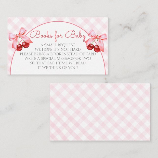 Tarjeta De Recepción Solicitud de Baby Shower de Cherry Pink Bow (Anverso / Reverso)