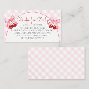 Tarjeta De Recepción Solicitud de Baby Shower de Cherry Pink Bow
