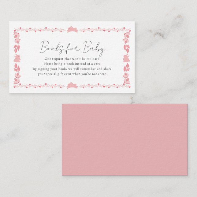 Tarjeta De Recepción Solicitud de Baby Shower de conejo de arte popular (Anverso / Reverso)