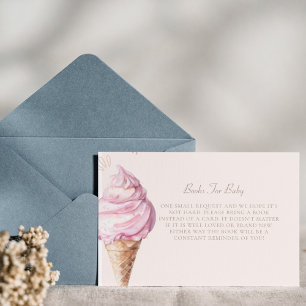 Tarjeta De Recepción Solicitud de Baby Shower de crema de hielo rosado