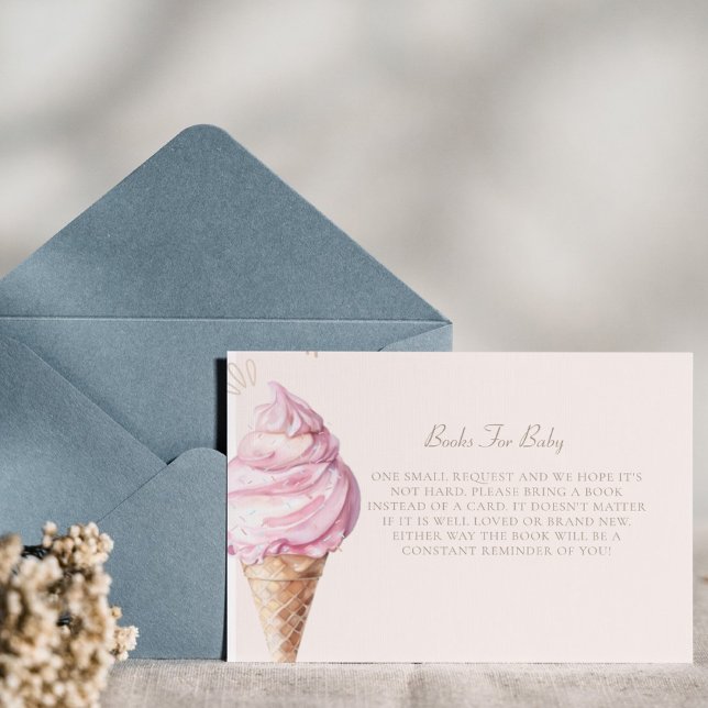 Tarjeta De Recepción Solicitud de Baby Shower de crema de hielo rosado (Subido por el creador)