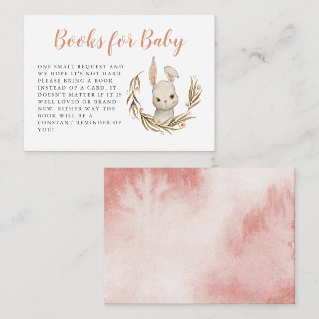 Tarjeta De Recepción Solicitud de Baby Shower de Cute Bunny Woodland (Anverso / Reverso)