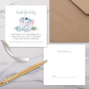 Tarjeta De Recepción Solicitud de Baby Shower de elefante azul lindo