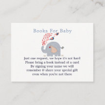 Solicitud de Baby Shower de elefante azul lindo