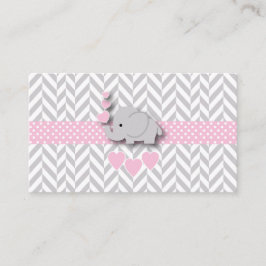 Tarjeta De Recepción Solicitud de Baby Shower de Elefante Gris Rosa