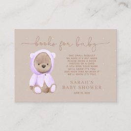 Tarjeta De Recepción Solicitud de Baby Shower de Lavender Teddy Bear