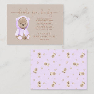 Tarjeta De Recepción Solicitud de Baby Shower de Lavender Teddy Bear