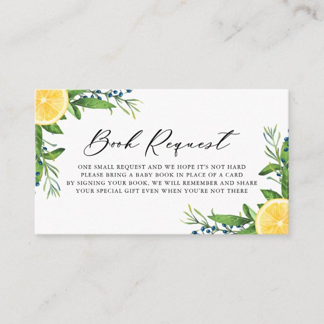 Tarjeta De Recepción Solicitud de Baby Shower de Lemons and Blue Berrie (Anverso)