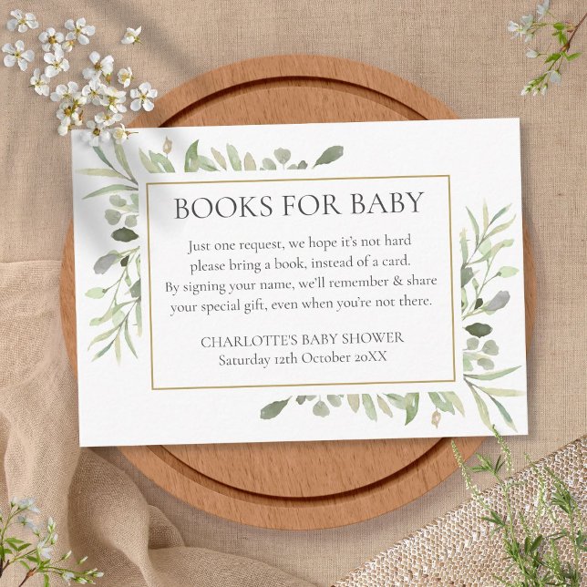 Tarjeta De Recepción Solicitud de Baby Shower de libro Eucalyptus Green (Subido por el creador)