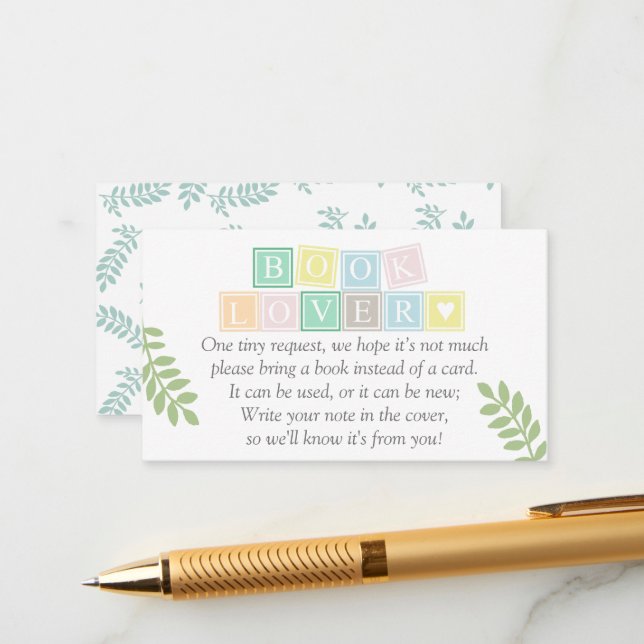 Tarjeta De Recepción Solicitud de Baby Shower de libro sinusal neutro (Anverso/Reverso In Situ)