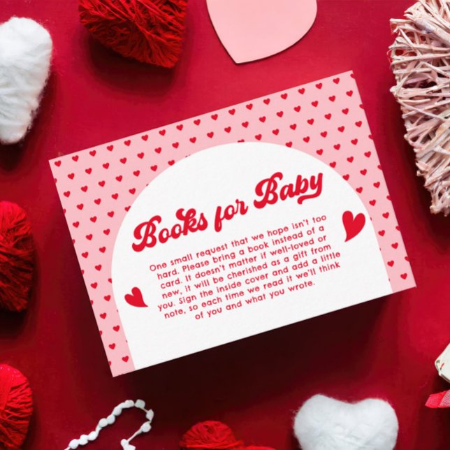 Tarjeta De Recepción Solicitud de Baby Shower de San Valentín rojo y ro (Subido por el creador)