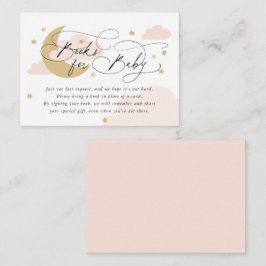 Tarjeta De Recepción Solicitud de Baby Shower para libro rosa de lunas 