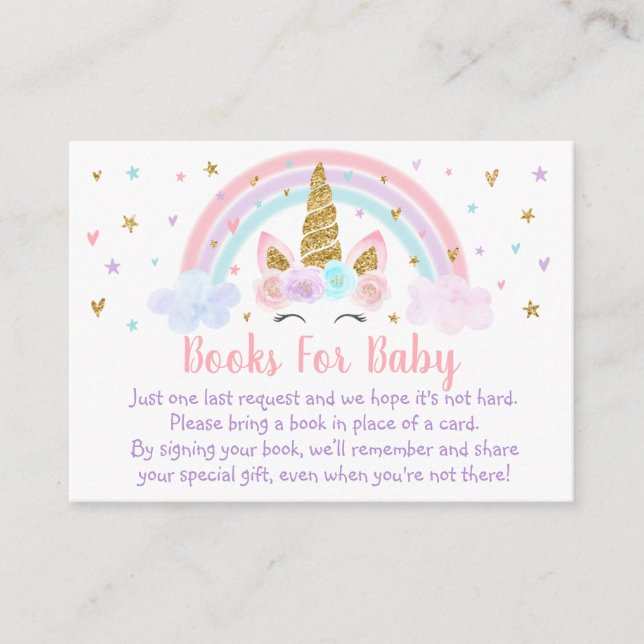 Tarjeta De Recepción Solicitud de Baby Shower sobre el libro Rainbow Pi (Anverso)