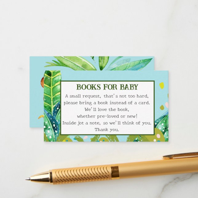 Tarjeta De Recepción Solicitud de Blue Cute Monkey 2 Baby Books (Anverso/Reverso In Situ)