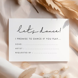 Tarjeta De Recepción Solicitud de canción de baile moderno a mano