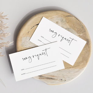 Tarjeta De Recepción Solicitud de canción de boda con guión minimalista