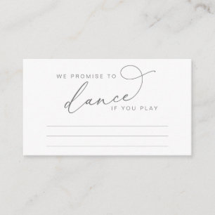 Tarjeta De Recepción Solicitud de canción de boda con letra elegante mi