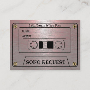 Tarjeta De Recepción Solicitud de canción de boda en cassette Inserto m