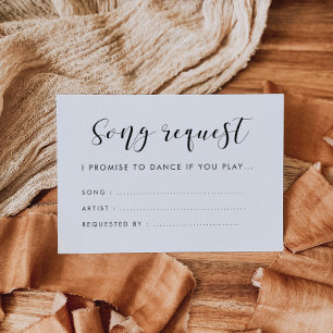 Tarjeta De Recepción Solicitud de canción de caligrafía elegante