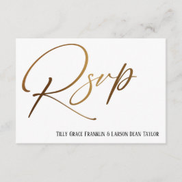 Tarjeta De Recepción Solicitud de canción RSVP de Casual Faux Gold