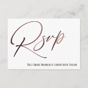 Tarjeta De Recepción Solicitud de canción RSVP de Casual Rosa Gold