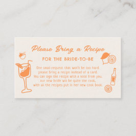 Tarjeta De Recepción Solicitud de la receta de Aperol Spritz Bridal Sho