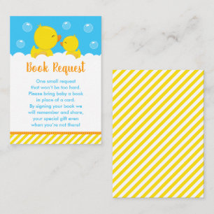 Tarjeta De Recepción Solicitud de libro amarillo y azul de patito de go