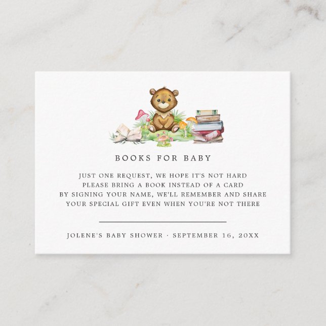 Tarjeta De Recepción Solicitud de libro | Animales para bebés forestale (Anverso)