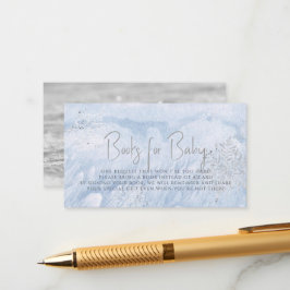 Tarjeta De Recepción Solicitud de libro azul de copo de nieve helado de