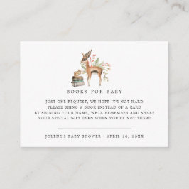 Tarjeta De Recepción Solicitud de Libro | Baby Shower Bosque Primaveral