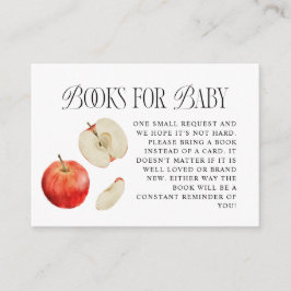 Tarjeta De Recepción Solicitud de libro Baby Shower de Apple rojo