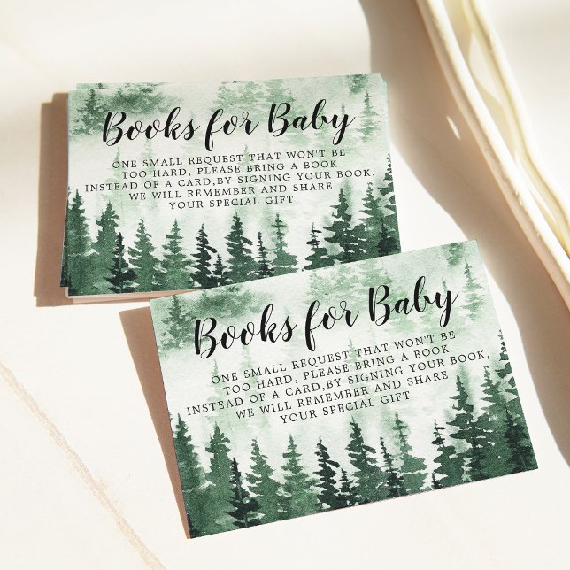 Tarjeta De Recepción Solicitud de libro Baby Shower de bosque mixto (Subido por el creador)