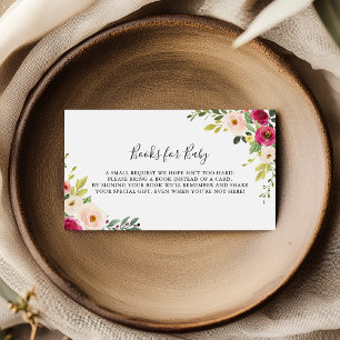 Tarjeta De Recepción Solicitud de libro Baby Shower de color rosa verde