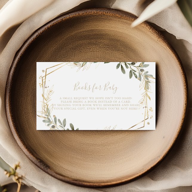 Tarjeta De Recepción Solicitud de libro Baby Shower de Geometric Gold G (Subido por el creador)