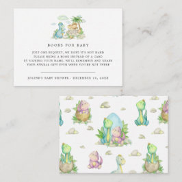 Tarjeta De Recepción Solicitud de libro | Baby Shower de pequeño dinosa