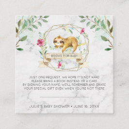 Tarjeta De Recepción Solicitud de Libro | Baby Shower de Perezoso Tropi