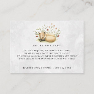 Tarjeta De Recepción Solicitud de Libro   Baby Shower del Zorro del Bos