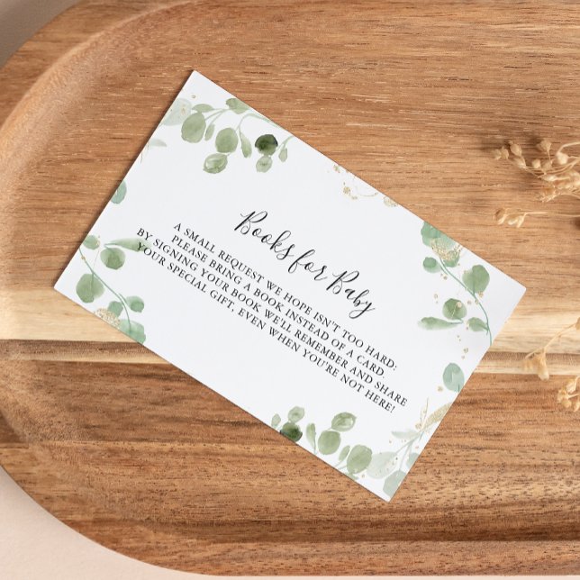 Tarjeta De Recepción Solicitud de libro Baby Shower Gold Confetti Eucal (Subido por el creador)