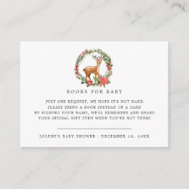 Tarjeta De Recepción Solicitud de Libro | Baby Shower Reno de Navidad