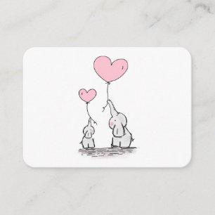 Tarjeta De Recepción Solicitud de libro Baby Shower rosa, elefante blan