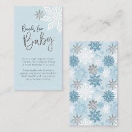 Tarjeta De Recepción Solicitud de libro Baby Shower Silver Snowflake
