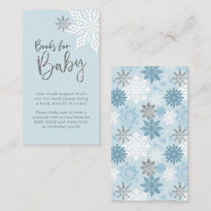 Tarjeta De Recepción Solicitud de libro Baby Shower Silver Snowflake