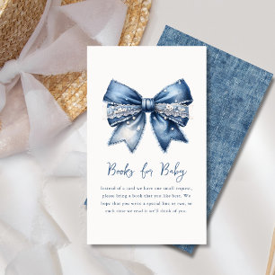 Tarjeta De Recepción Solicitud de libro   Blue Jean Denim Bow Baby Show