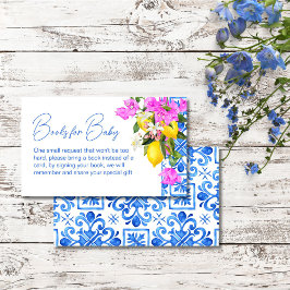 Tarjeta De Recepción Solicitud de libro Blue Tiles Lemons Bougainvillea