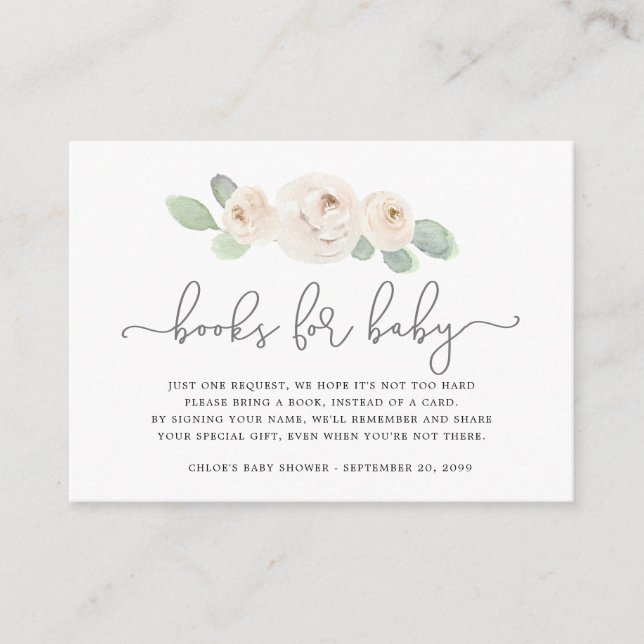 Tarjeta De Recepción Solicitud de libro botánico de la Rosa Blanca Baby (Anverso)