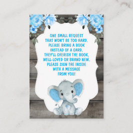 Tarjeta De Recepción Solicitud de libro Boy Elephants Shower Blue Ticke