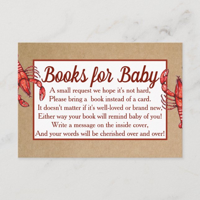 Tarjeta De Recepción Solicitud de libro Cajun Crawfish (Anverso)