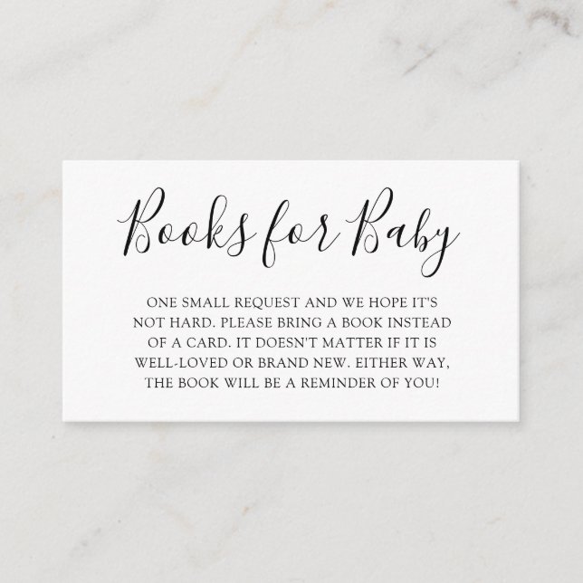 Tarjeta De Recepción Solicitud de libro de Baby Shower (Anverso)
